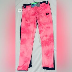Hurley Girls' Leggings 2 Pack Size L (12-14) NEW Pink Tie-Dye & Black